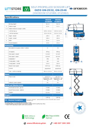 Ножичні підйомники колісні Sinoboom GN 2632