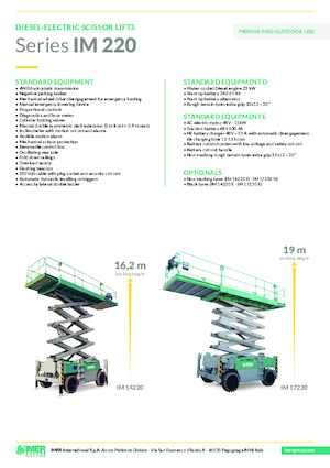 Ножичні підйомники колісні Imer IM 14220 D