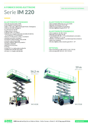 Ножичні підйомники колісні Imer IM 14220 D