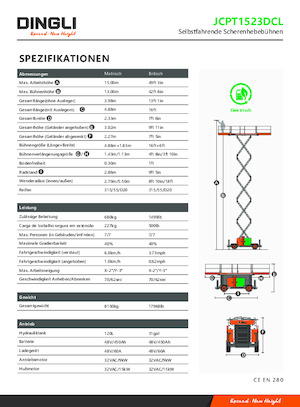 Ножичні підйомники колісні Dingli JCPT1523DCL