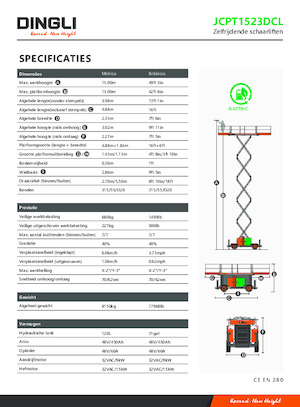 Ножичні підйомники колісні Dingli JCPT1523DCL