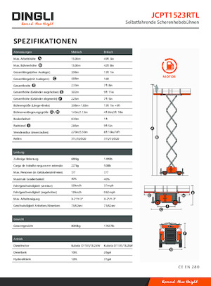 Ножичні підйомники колісні Dingli JCPT1523RTL