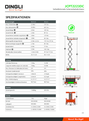 Ножичні підйомники колісні Dingli JCPT2223DC