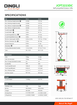 Ножичні підйомники колісні Dingli JCPT2223DC