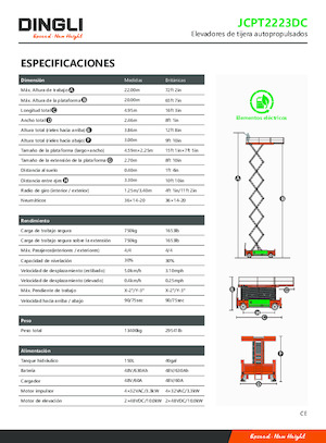 Ножичні підйомники колісні Dingli JCPT2223DC