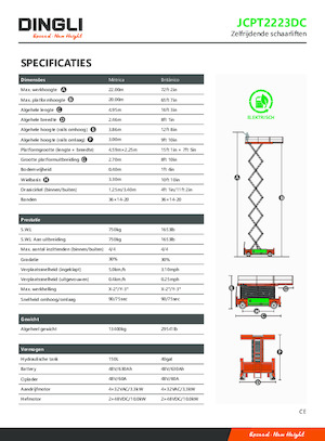 Ножичні підйомники колісні Dingli JCPT2223DC