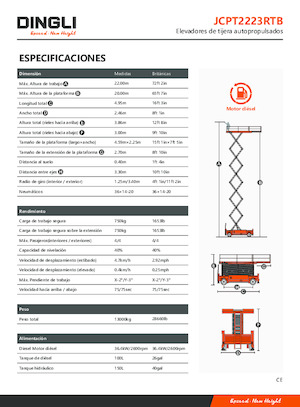 Ножичні підйомники колісні Dingli JCPT2223RTB