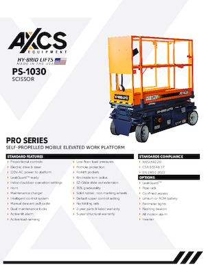 Ножичні підйомники колісні AXCS PS-1030 