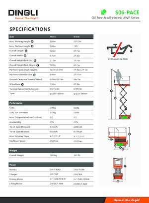 Ножичні підйомники колісні Dingli S06-PACE