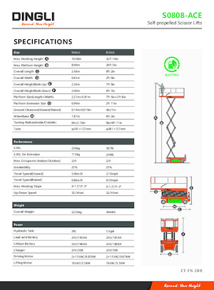 Ножичні підйомники колісні Dingli S0808-ACE