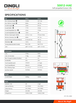 Ножичні підйомники колісні Dingli S0812-HAE