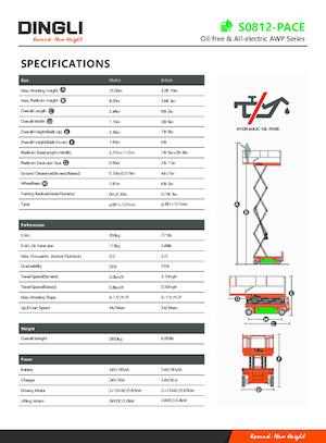 Ножичні підйомники колісні Dingli S0812-PACE