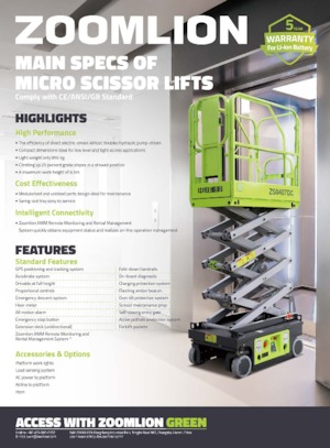 Ножичні підйомники колісні Zoomlion ZS0407DC-Li