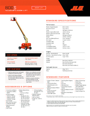 Колісні телескопічні підйомники JLG 800S