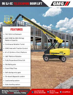 Колісні телескопічні підйомники GMG 86 SJ-XC