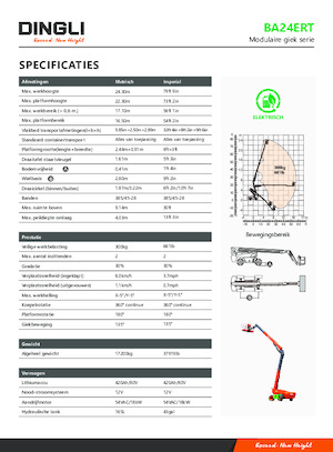 Колісні телескопічні підйомники Dingli BA24ERT