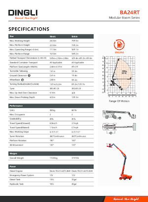 Колісні телескопічні підйомники Dingli BA24RT
