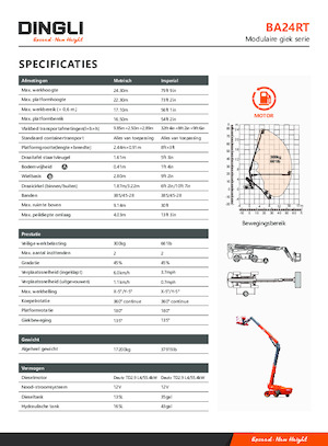 Колісні телескопічні підйомники Dingli BA24RT