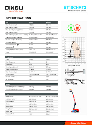 Колісні телескопічні підйомники Dingli BT18CHRT2