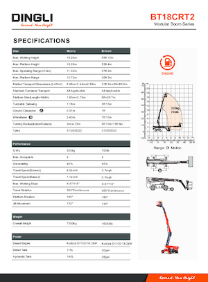 Колісні телескопічні підйомники Dingli BT18CRT2