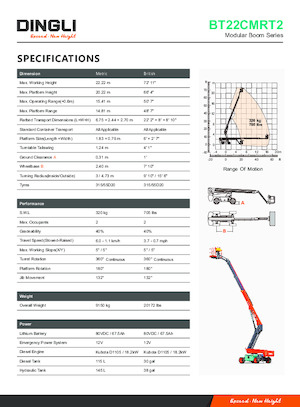 Колісні телескопічні підйомники Dingli BT22CMRT2