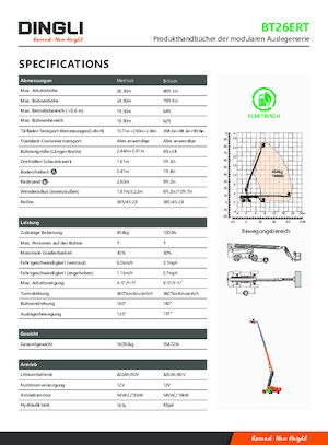 Колісні телескопічні підйомники Dingli BT26ERT