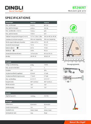 Колісні телескопічні підйомники Dingli BT26ERT