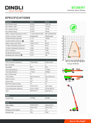 Колісні телескопічні підйомники Dingli BT36ERT