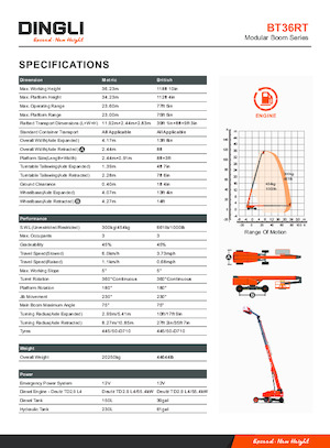 Колісні телескопічні підйомники Dingli BT36RT