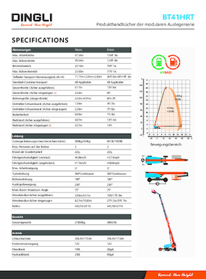 Колісні телескопічні підйомники Dingli BT41HRT
