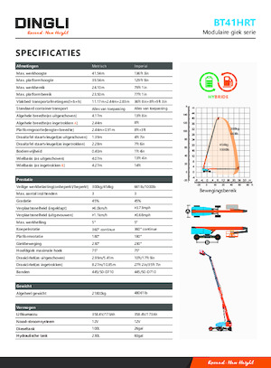 Колісні телескопічні підйомники Dingli BT41HRT