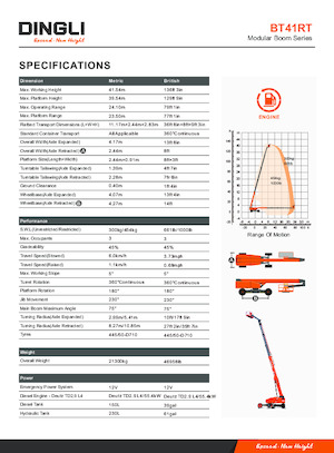 Колісні телескопічні підйомники Dingli BT41RT