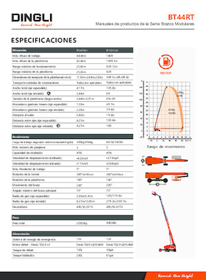 Колісні телескопічні підйомники Dingli BT44RT