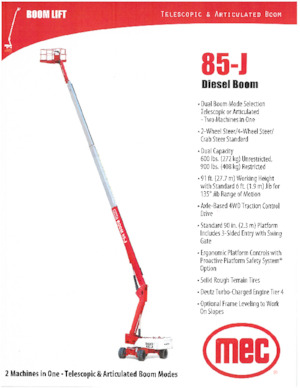 Колісні телескопічні підйомники MEC DualReach 85-J Diesel