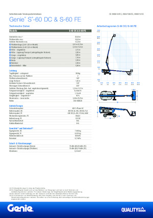 Колісні телескопічні підйомники Genie S-60 FE