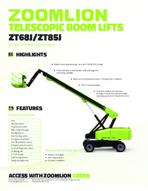 Колісні телескопічні підйомники Zoomlion ZT85J