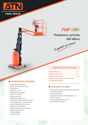Підйомники з однією вертикальною щоглою ATN PIAF 10RE