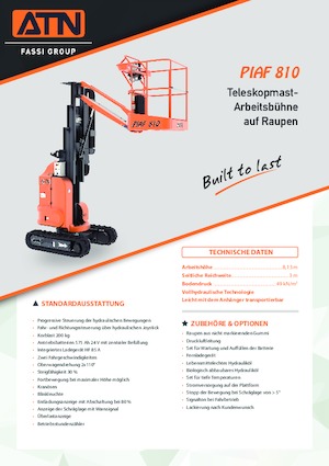 Підйомники з однією вертикальною щоглою ATN Piaf 810