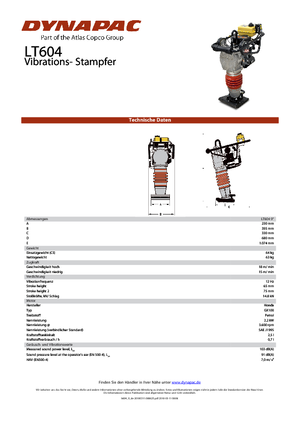 Бензинові та дизельні трамбовки Dynapac LT 604-9