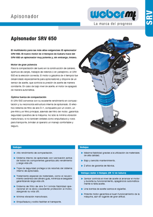 Бензинові та дизельні трамбовки weber mt SRV 650