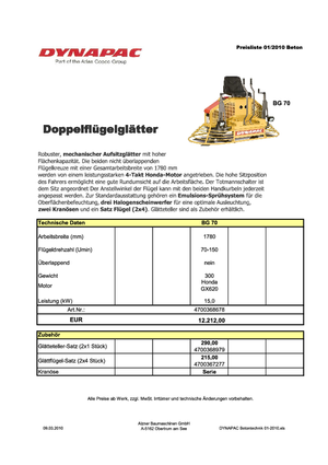 Самохідні подвійні кельми Dynapac BG 70