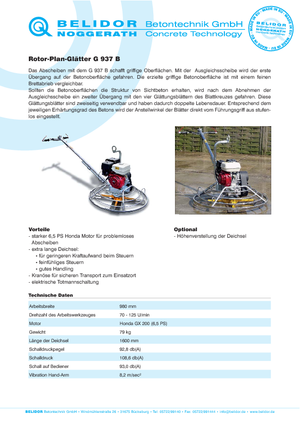 Мотоблоки Belidor-Noggerath G 937 B