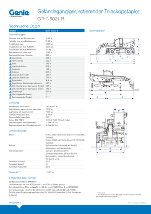 Телескопічні навантажувачі з верхньою будовою Genie GTH 5021 R