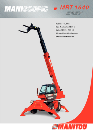 Телескопічні навантажувачі з верхньою будовою Manitou MRT 1640 Easy