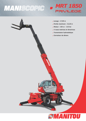 Телескопічні навантажувачі з верхньою будовою Manitou MRT 1850 Privilege