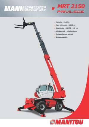 Телескопічні навантажувачі з верхньою будовою Manitou MRT 2150 Privilege