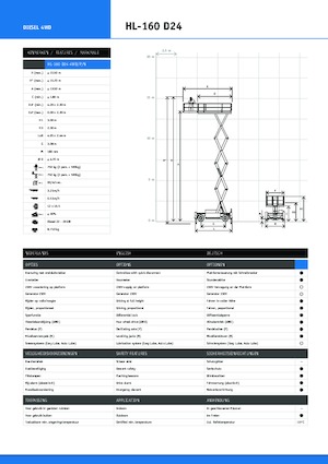Ножичні підйомники колісні Holland-Lift HL 160 D 24 4WD/P/N