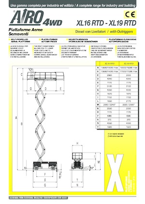 Ножичні підйомники колісні AIRO XL19 RTD