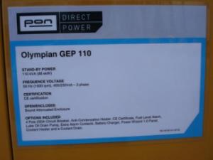 Генератори електроенергії Дизельні генератори Olympian GEP 110
