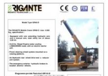Промислові пересувні крани Rigante GR 40 EL